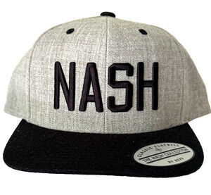 The Nash Collection NASH Flat Bill Snapback Hat Gray Black Adjustable NWT